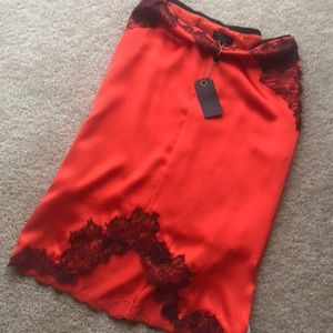 rag & bone silk red skirt